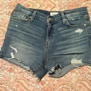 Hudson Jeans Dark Blue Distressed Jean Shorts